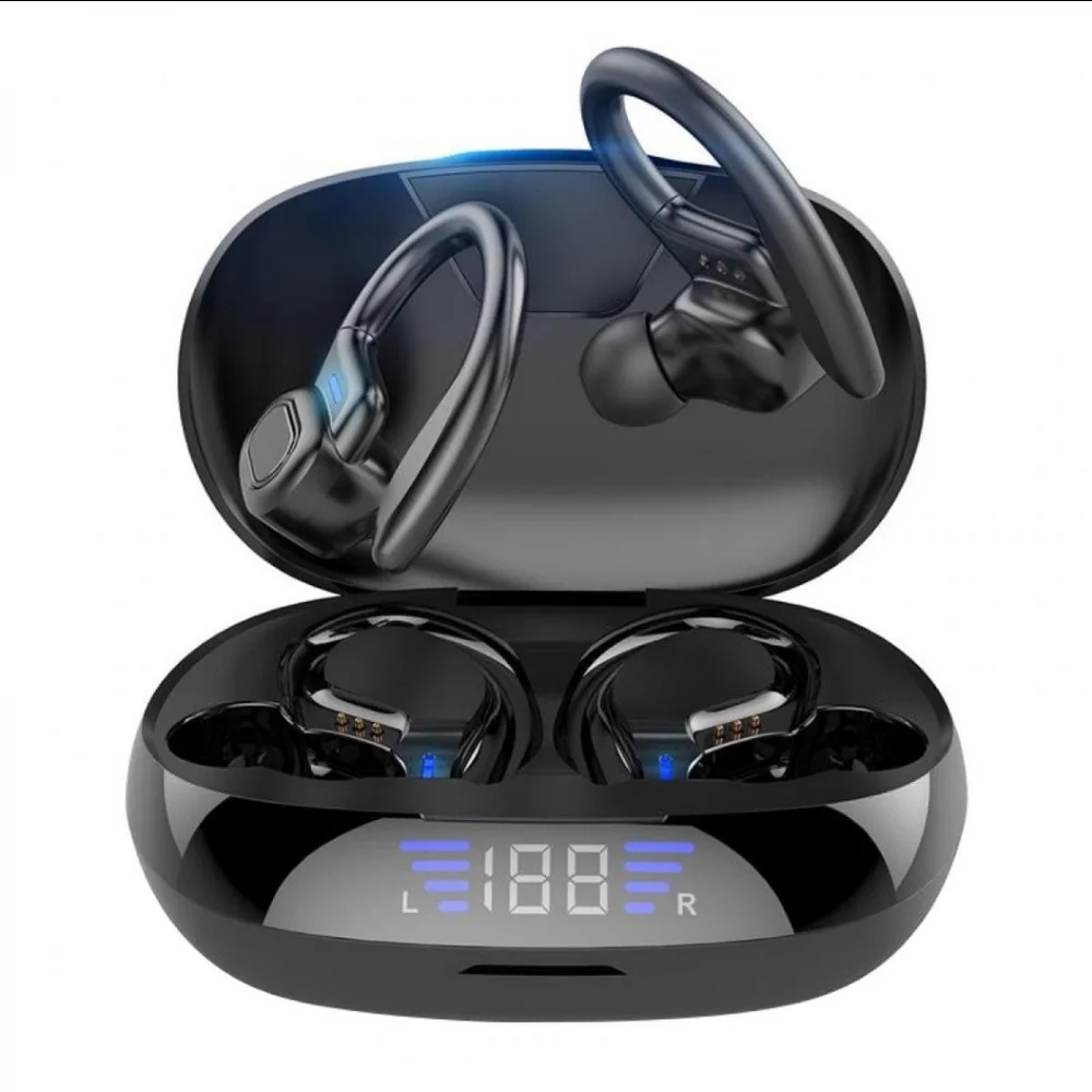 Bluetooth 5.0 Wireless Ear Hook Headset w/ LED Display – New in Box
